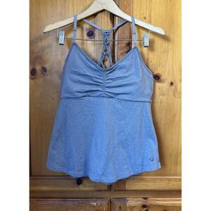 Prana Elixir Yoga Cami Tank Top Gray Women's L Racerback Athleisure Gym Pilates